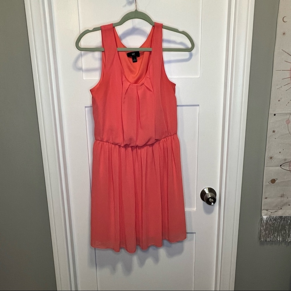 Coral knee length dress
